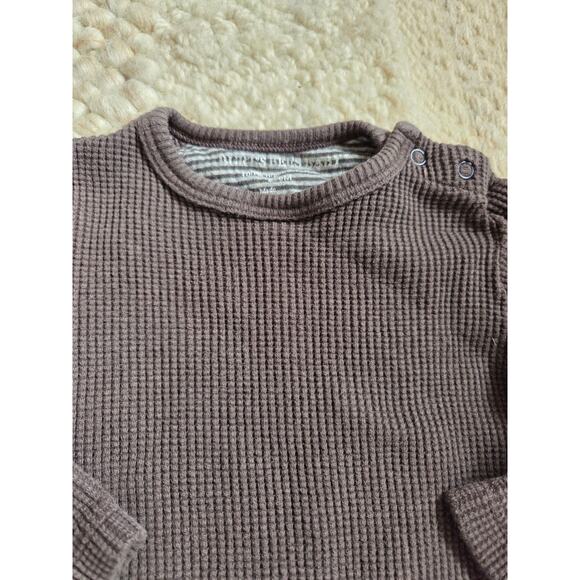 Burt's Bees Long Sleeve Waffle Knit Ruffle Dress - Picture 3 of 5